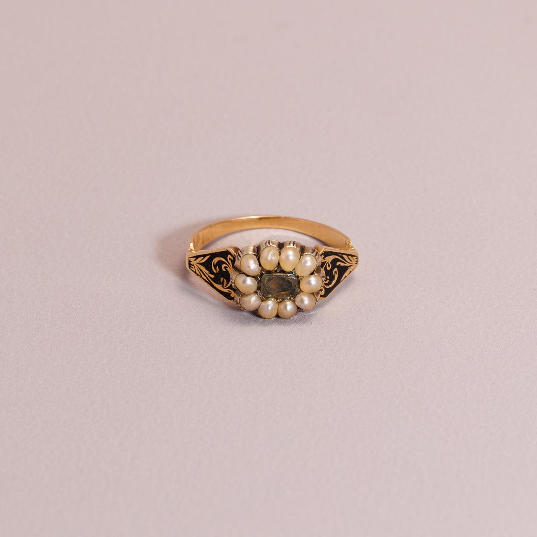 Pearl & Enamel Georgian Memento Ring