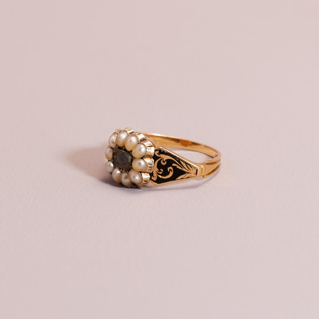 Pearl & Enamel Georgian Memento Ring
