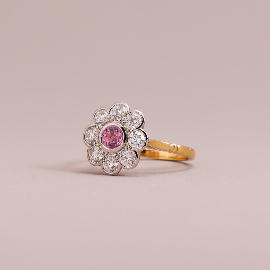 LD Daisy Dream with diamonds and pink sapphire