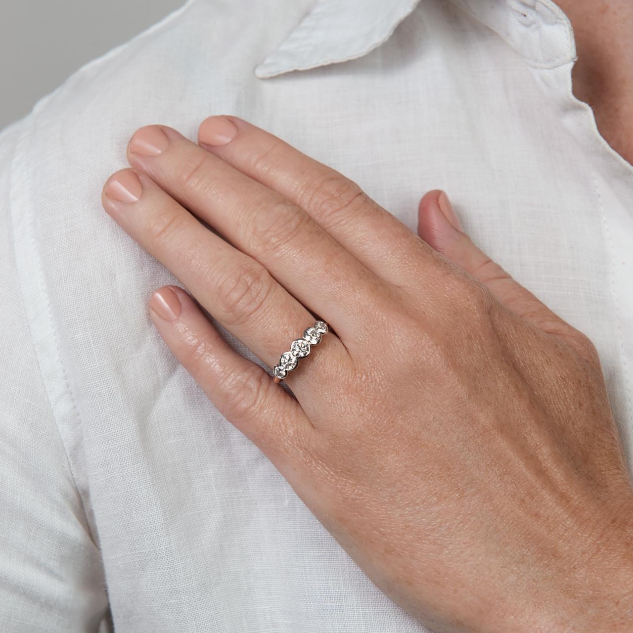 LD 18ct rose five stone diamond engagement ring