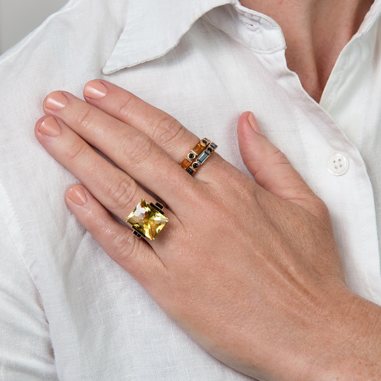 Citrine & Sapphire band