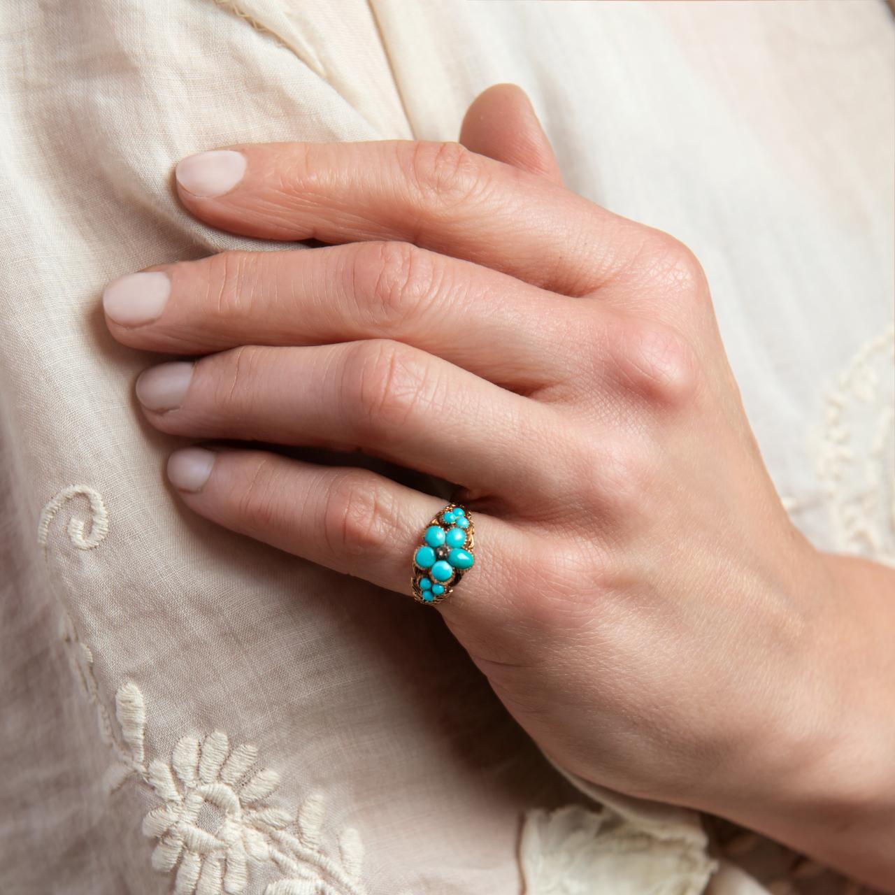 Natural Turquoise Forget Me Not Memento Ring