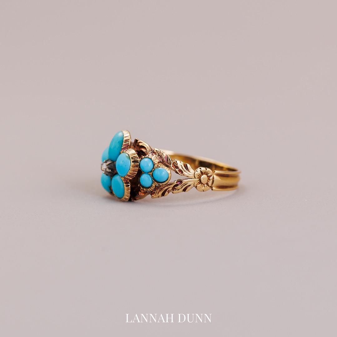 Natural Turquoise Forget Me Not Memento Ring
