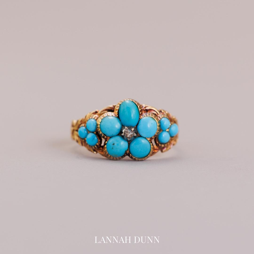 Natural Turquoise Forget Me Not Memento Ring