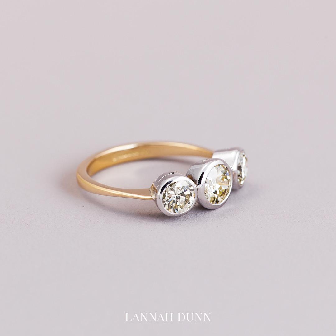 Antique three stone diamond ring