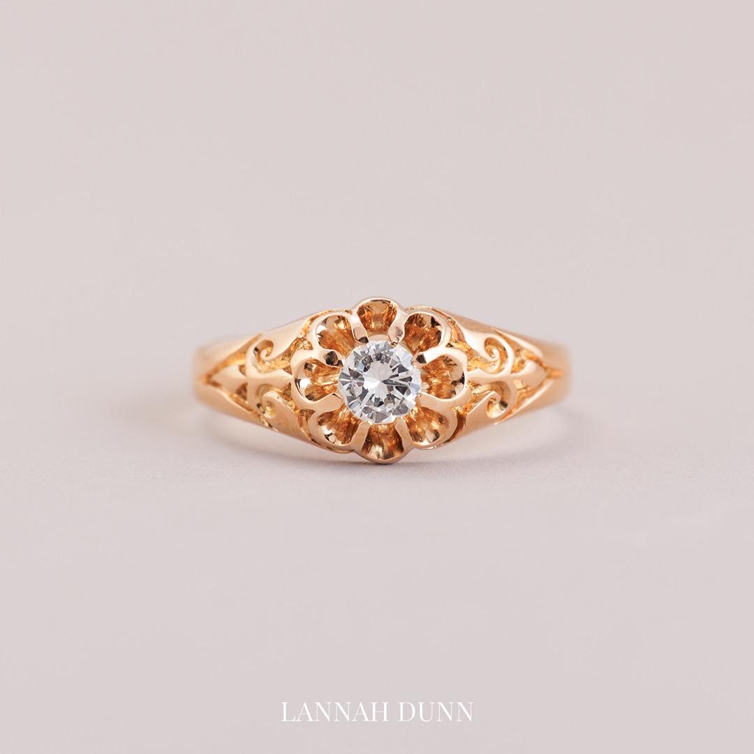 Antique English Diamond Gypsy Ring