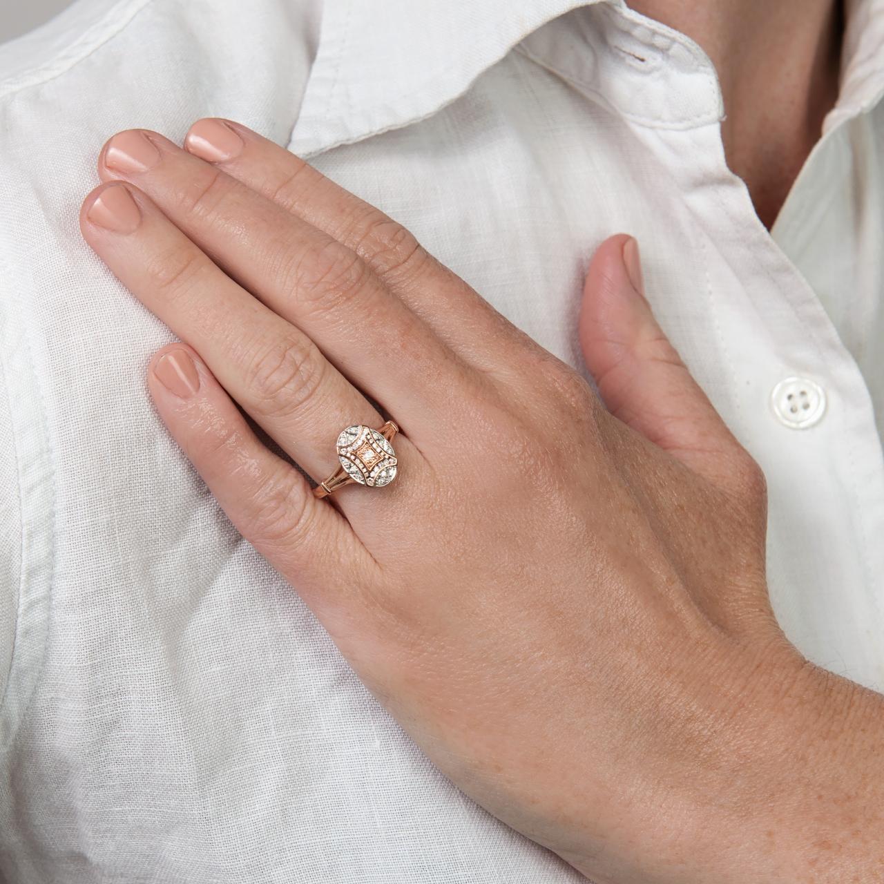 Pink Diamond Art Deco Style Ring