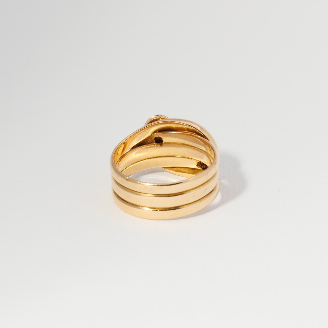 Diamond set double serpent eternity ring