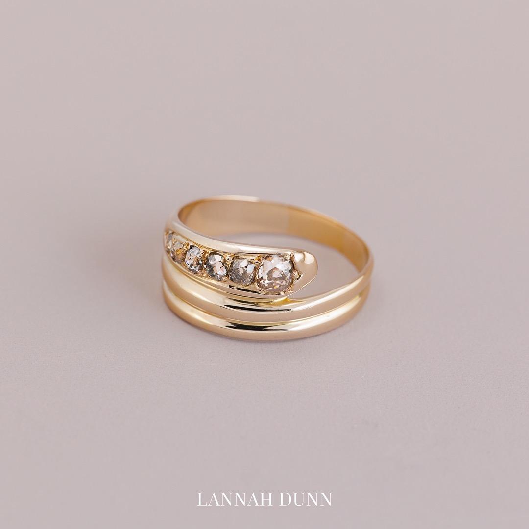 Old-cut diamond serpent eternity ring