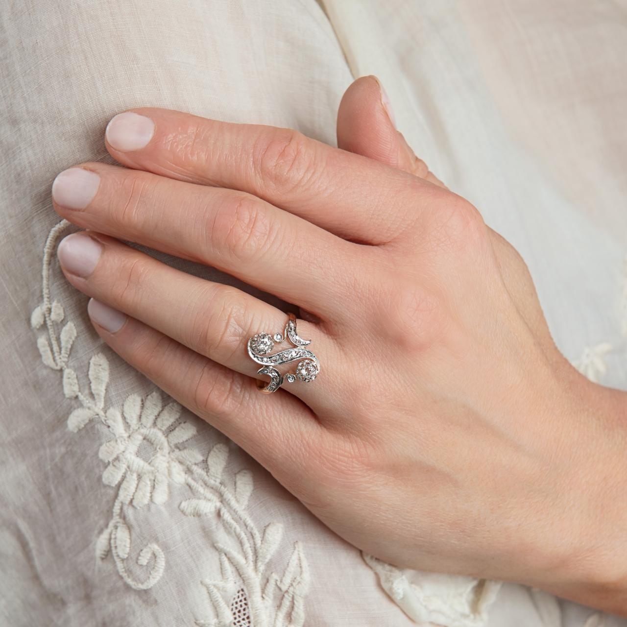 French diamond twist ring