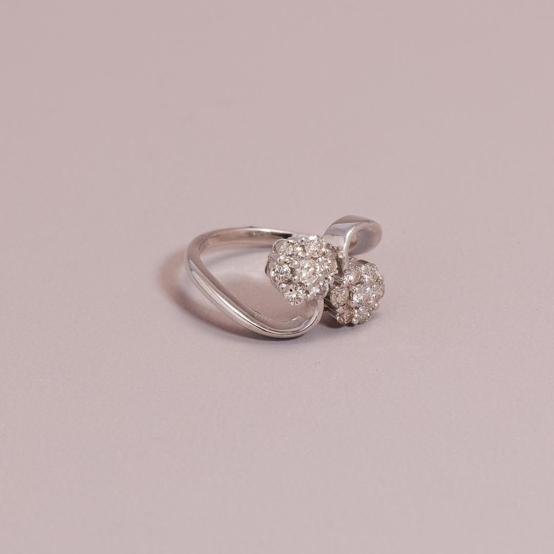 Vintage daisy twist diamond ring
