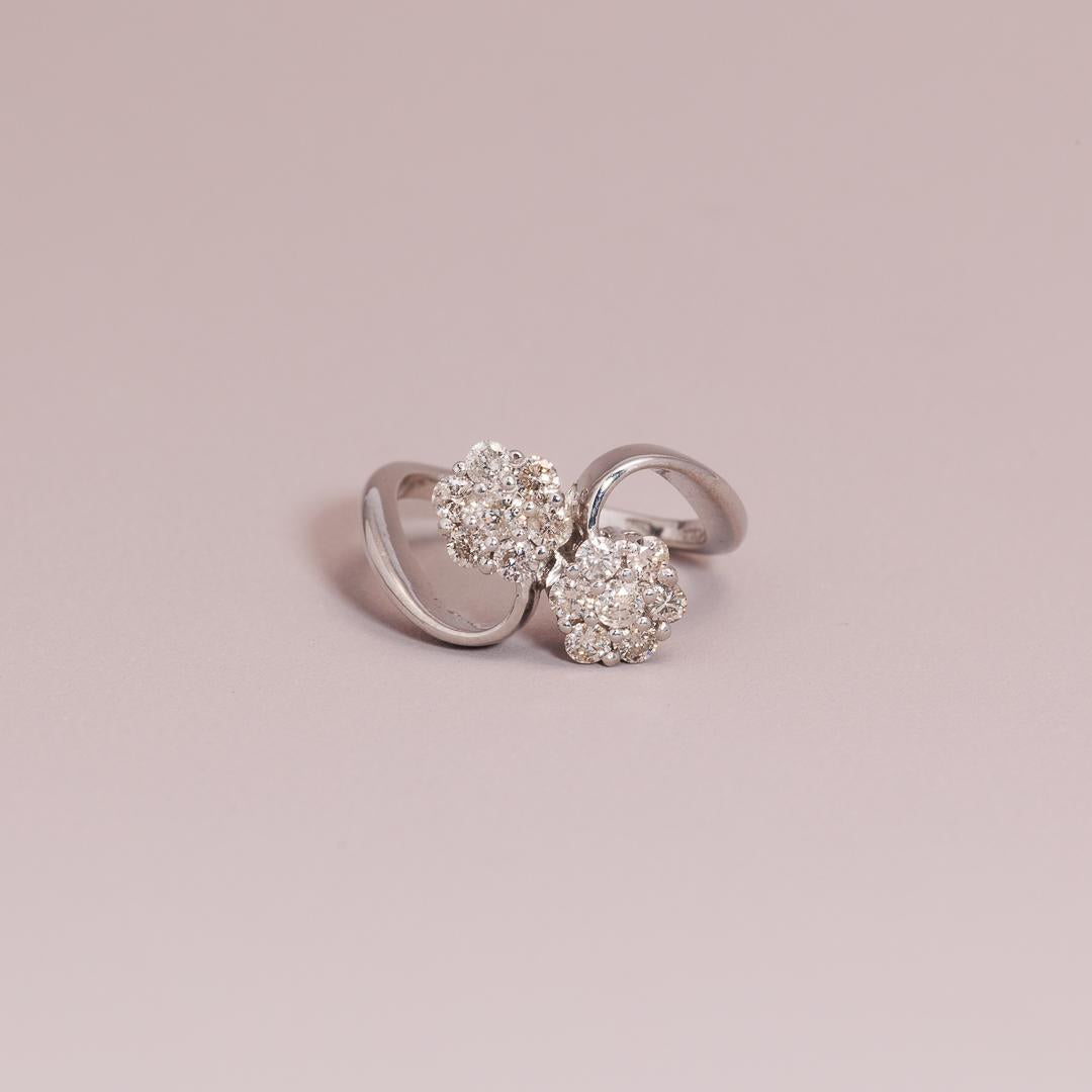 Vintage daisy twist diamond ring