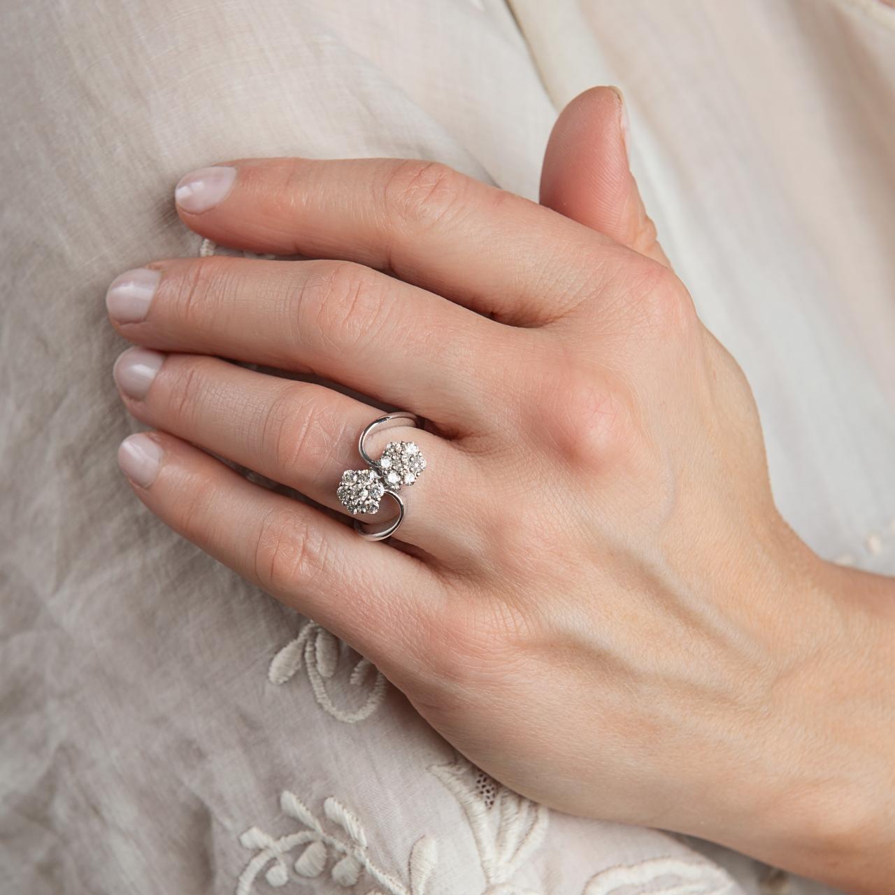 Vintage daisy twist diamond ring