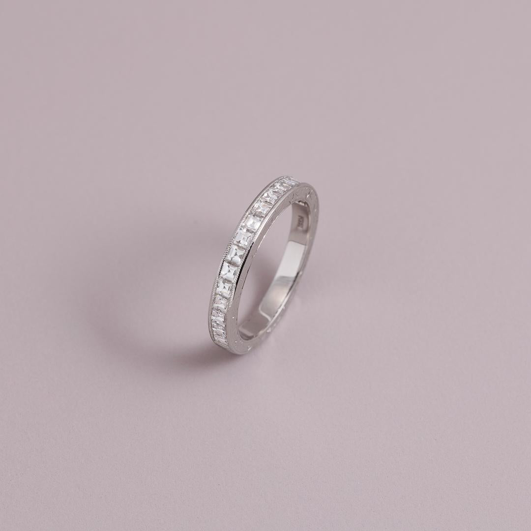 Art Deco diamond band in Platinum