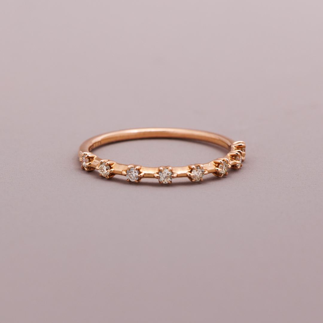 8-diamond crown ring, rose gold