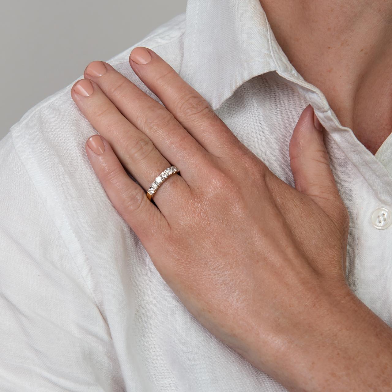 18ct Yellow Gold LD 7-stone Eternity Band Ring