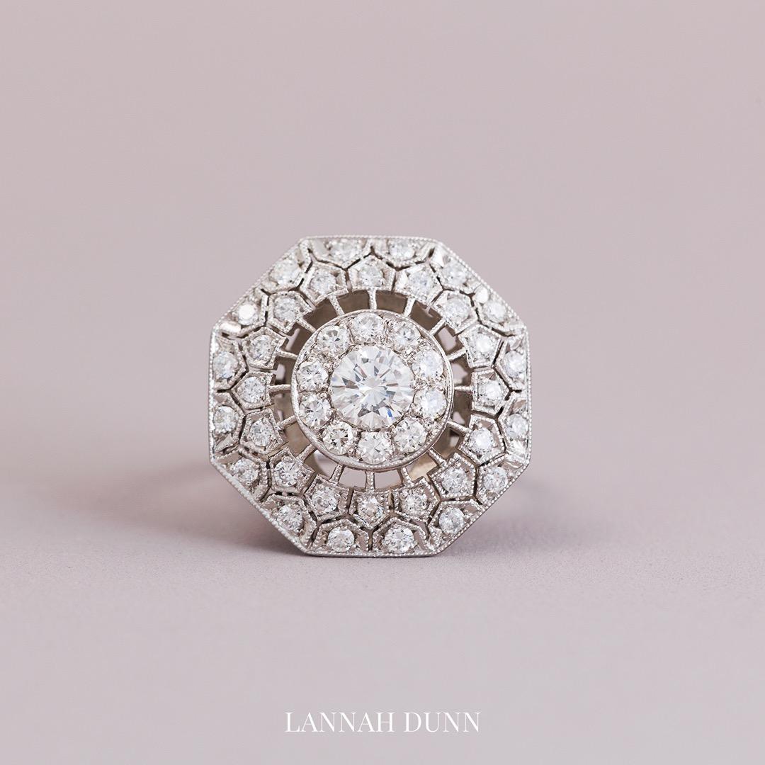 Platinum Art Deco Diamond Engagement Ring