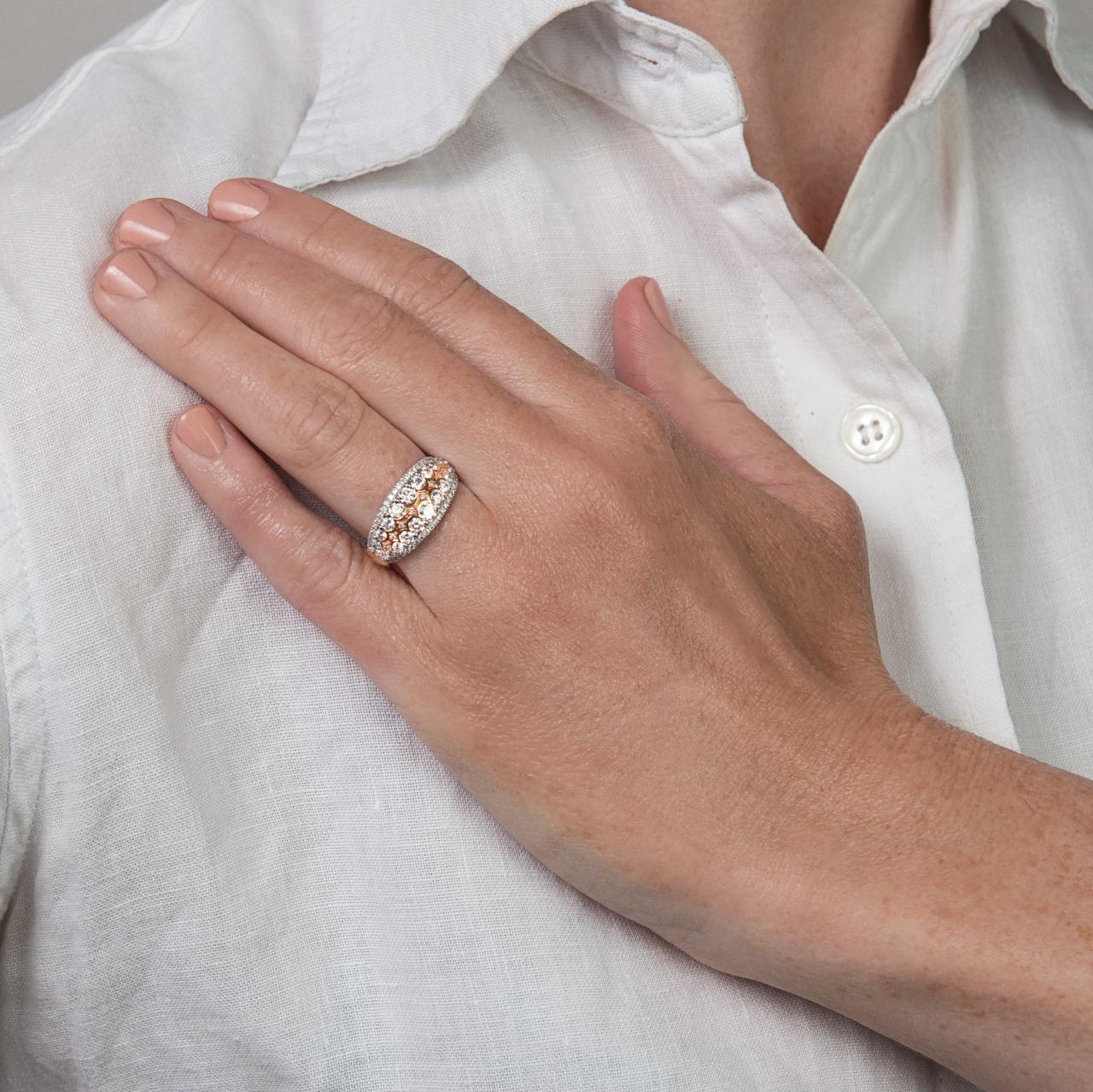 Taper Australian Pink Diamond & White diamond dress ring