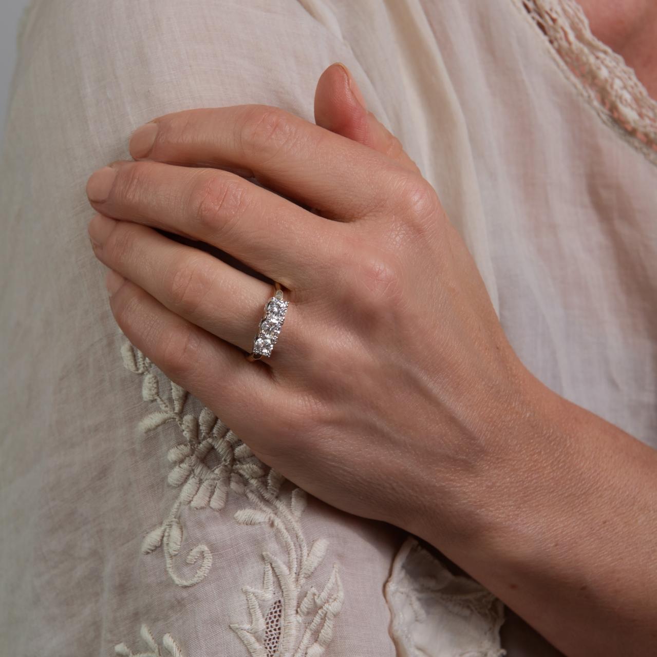 Vintage Trilogy Diamond Engagement Ring