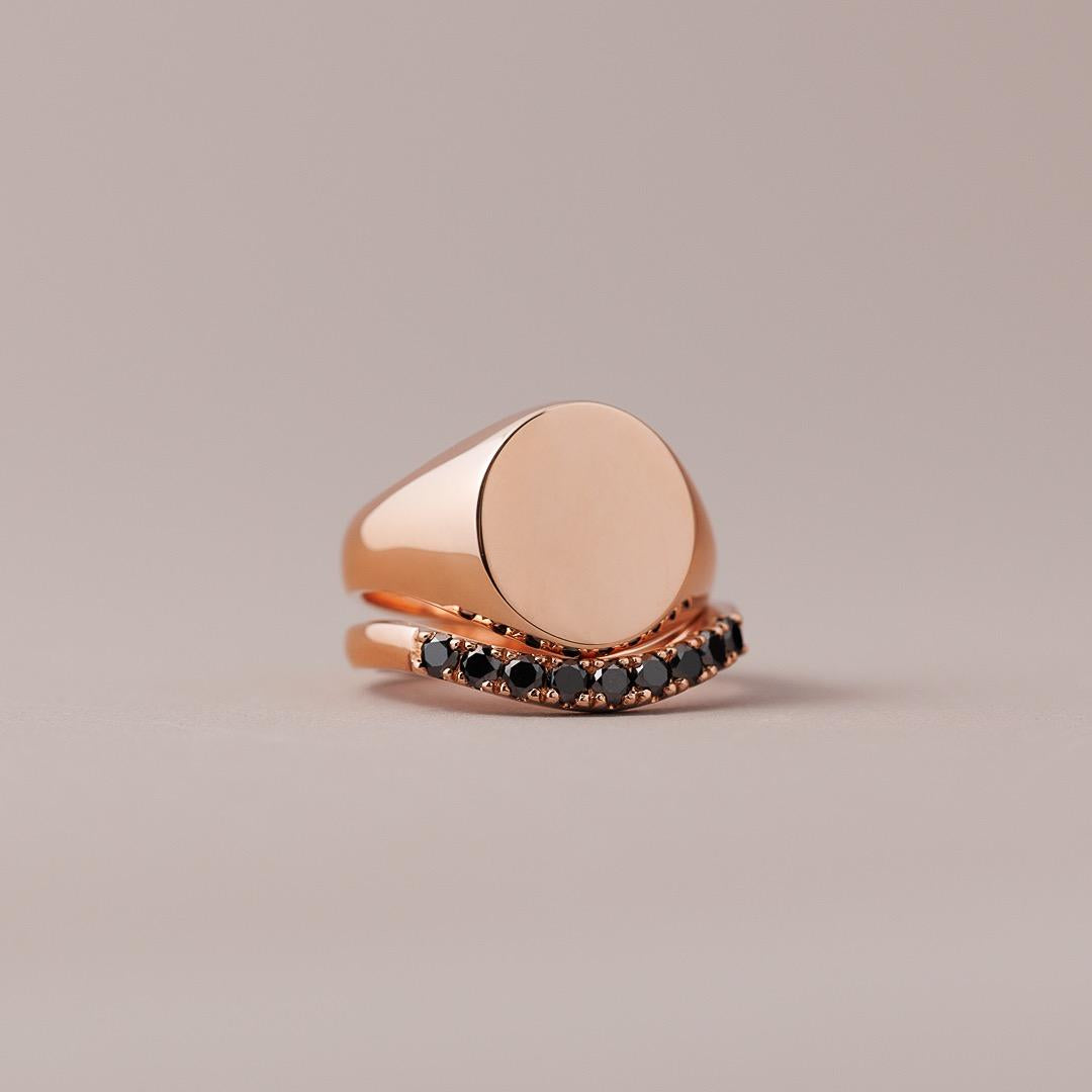 LD Petit Classic Black Diamond Huggie in rose gold