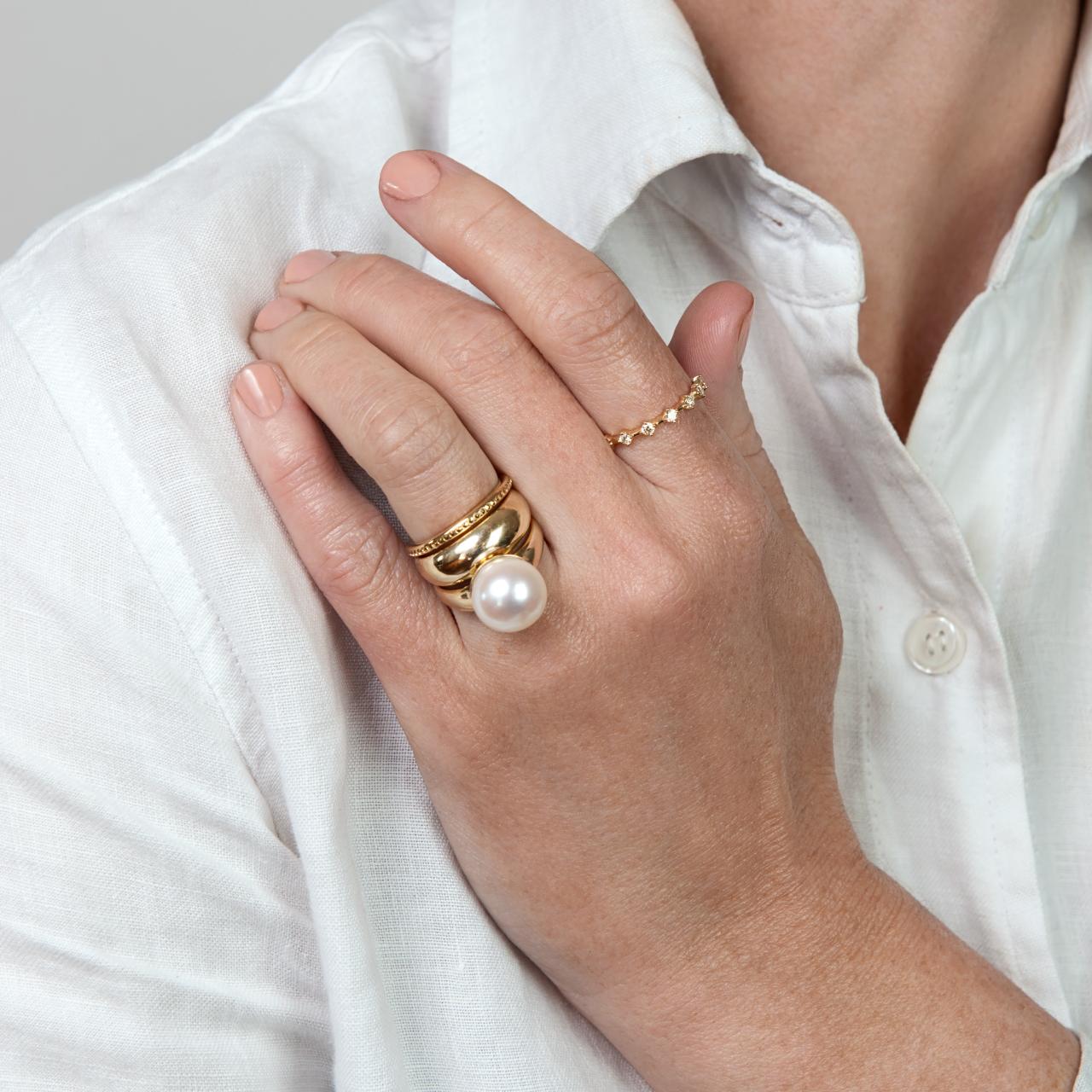 LD Pearl Ring, Yellow Gold