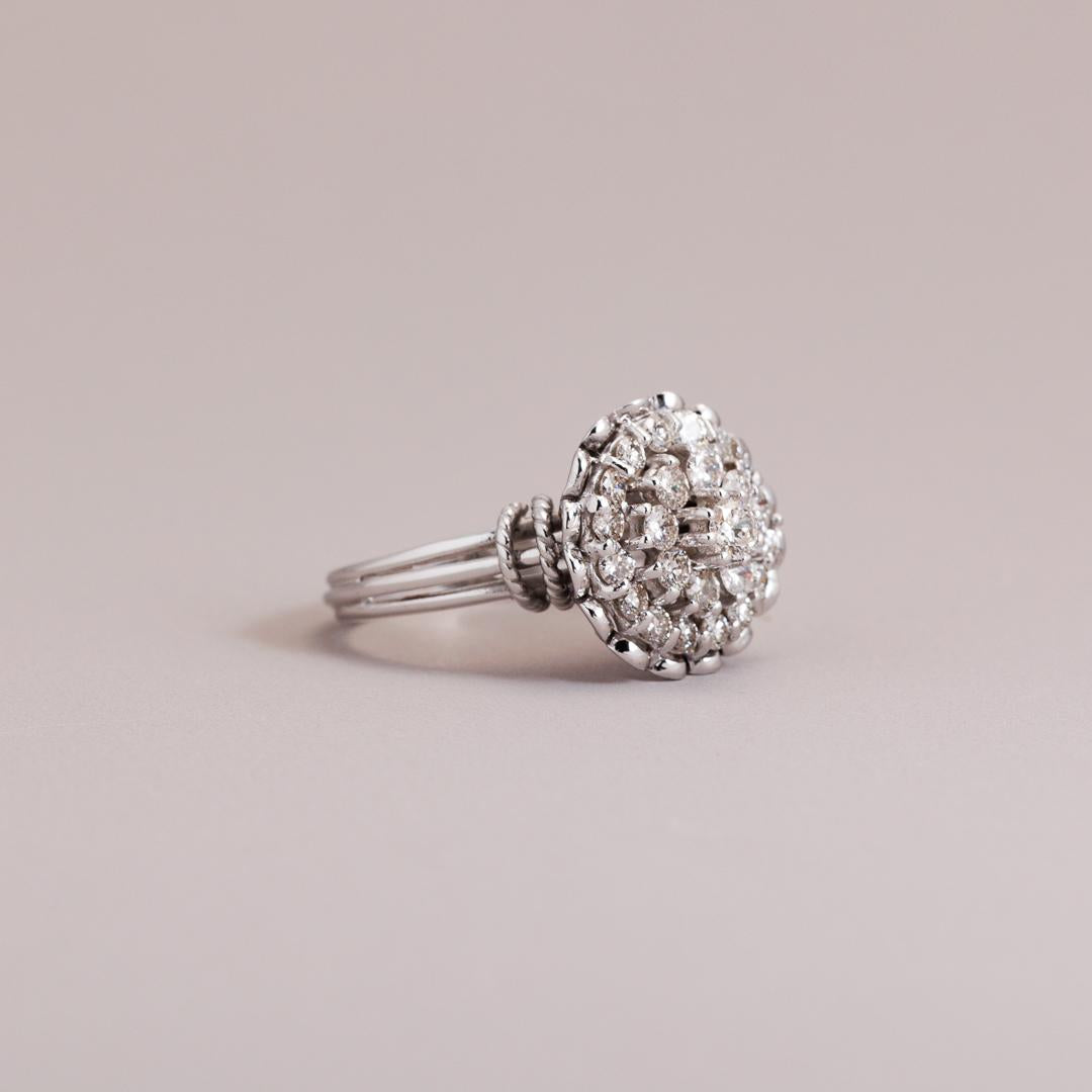 Vintage diamond tier cluster ring