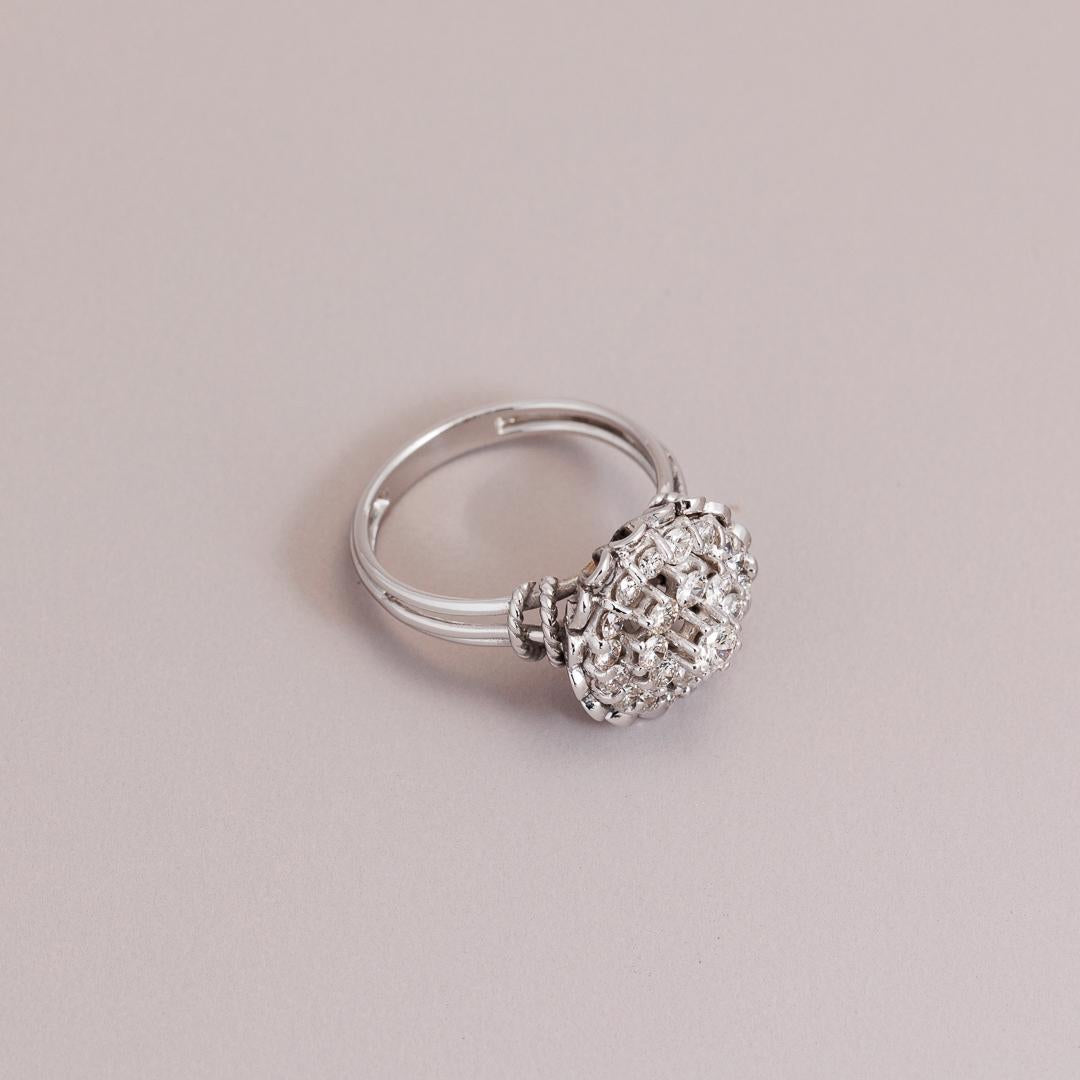 Vintage diamond tier cluster ring