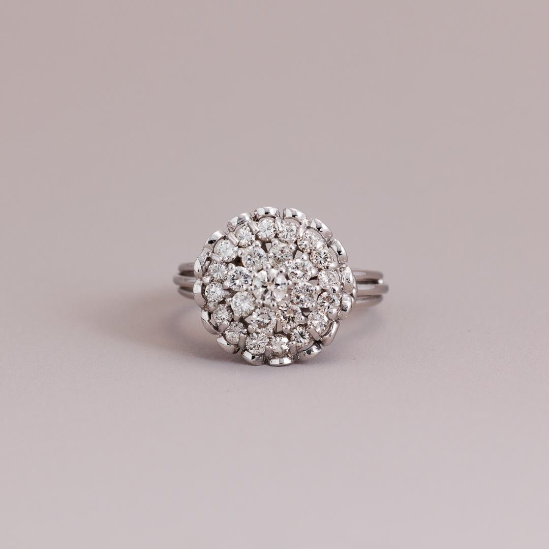 Vintage diamond tier cluster ring