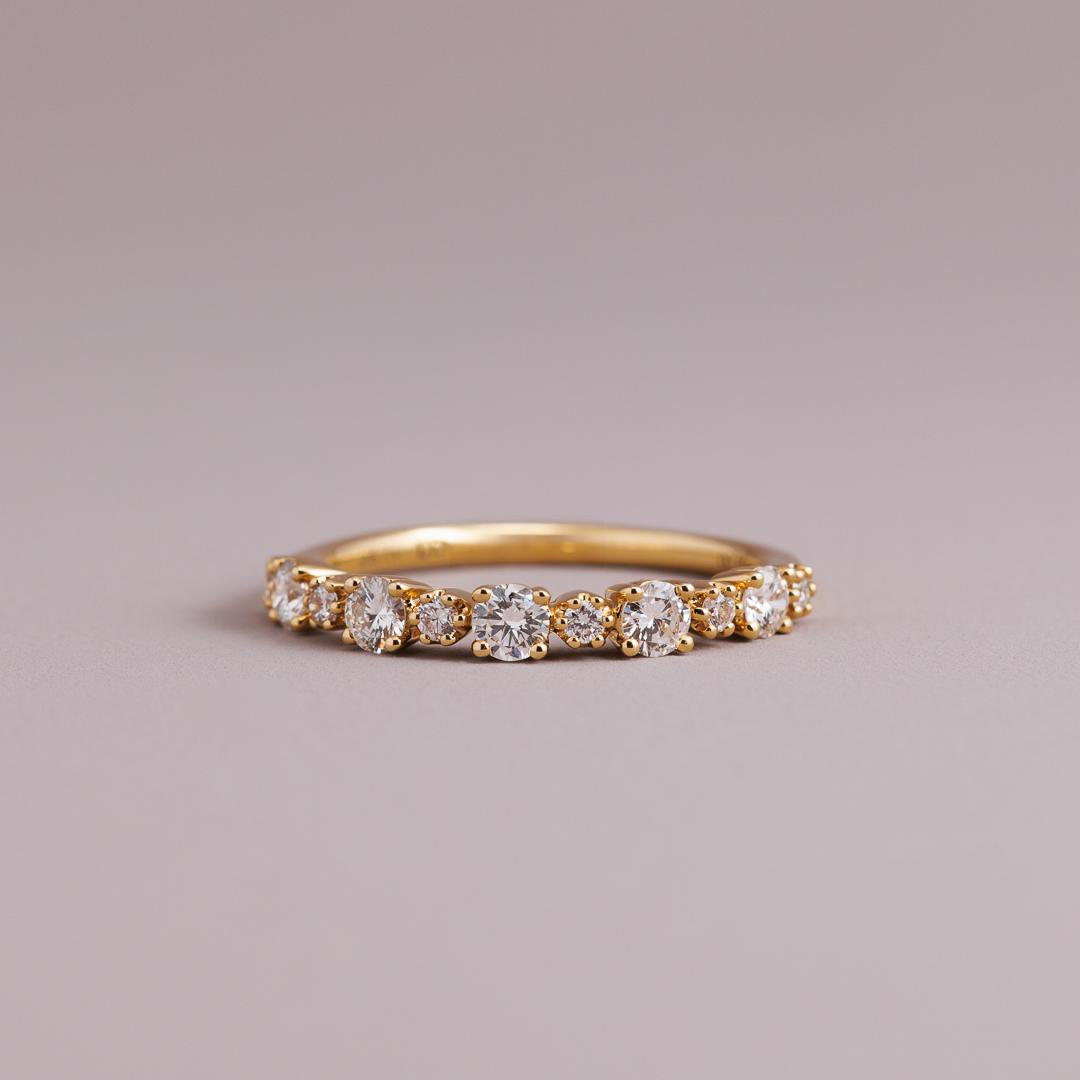 18ct yellow gold and diamond LD fluted wedding ring