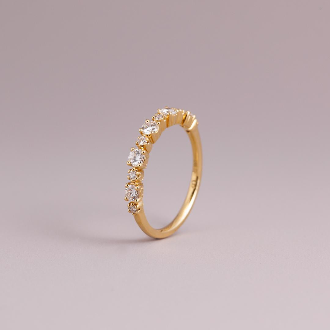 18ct yellow gold and diamond LD fluted wedding ring