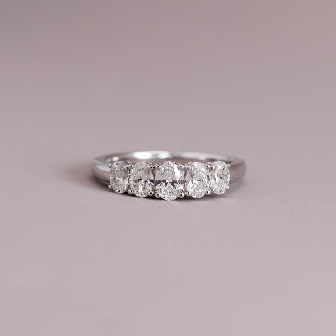 LD Oval cut diamond five-stone engagement ring