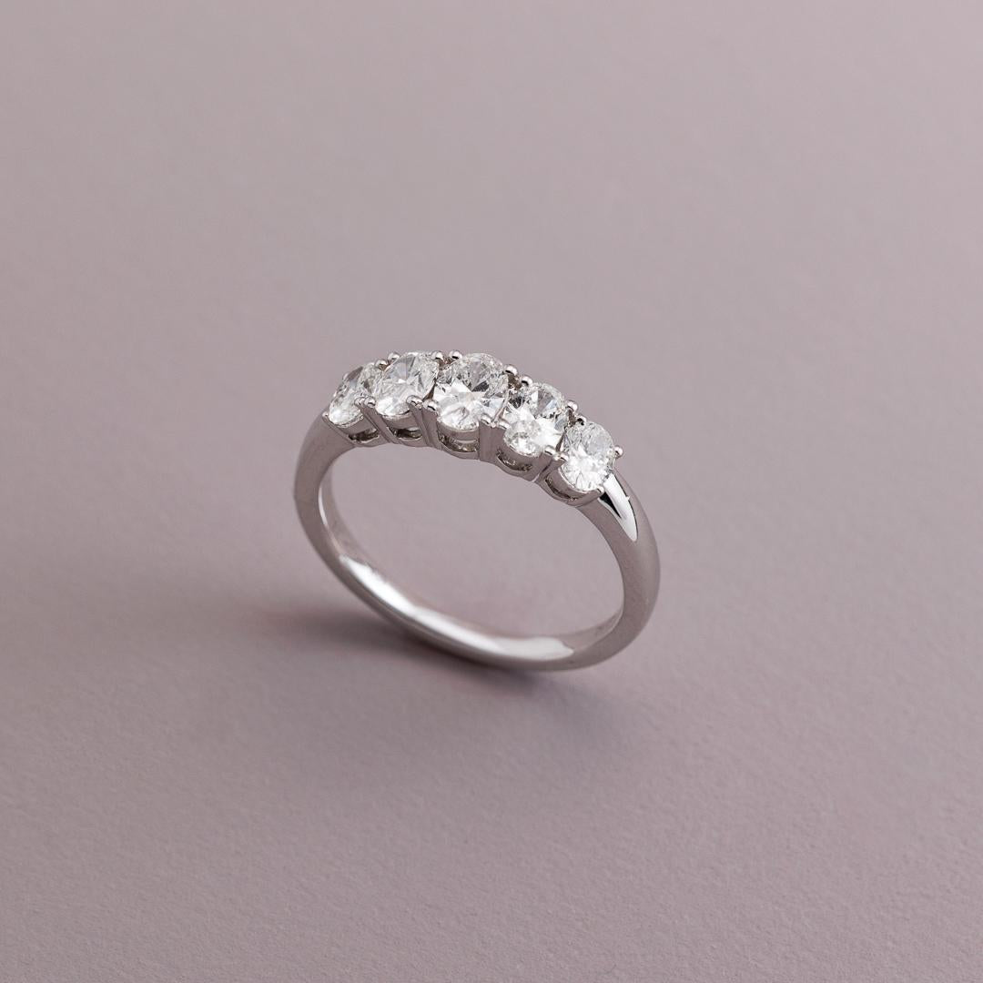 LD Oval cut diamond five-stone engagement ring