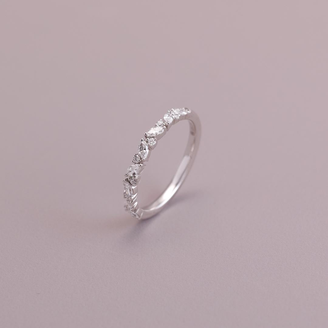 Petit LD French Eternity, half band white gold