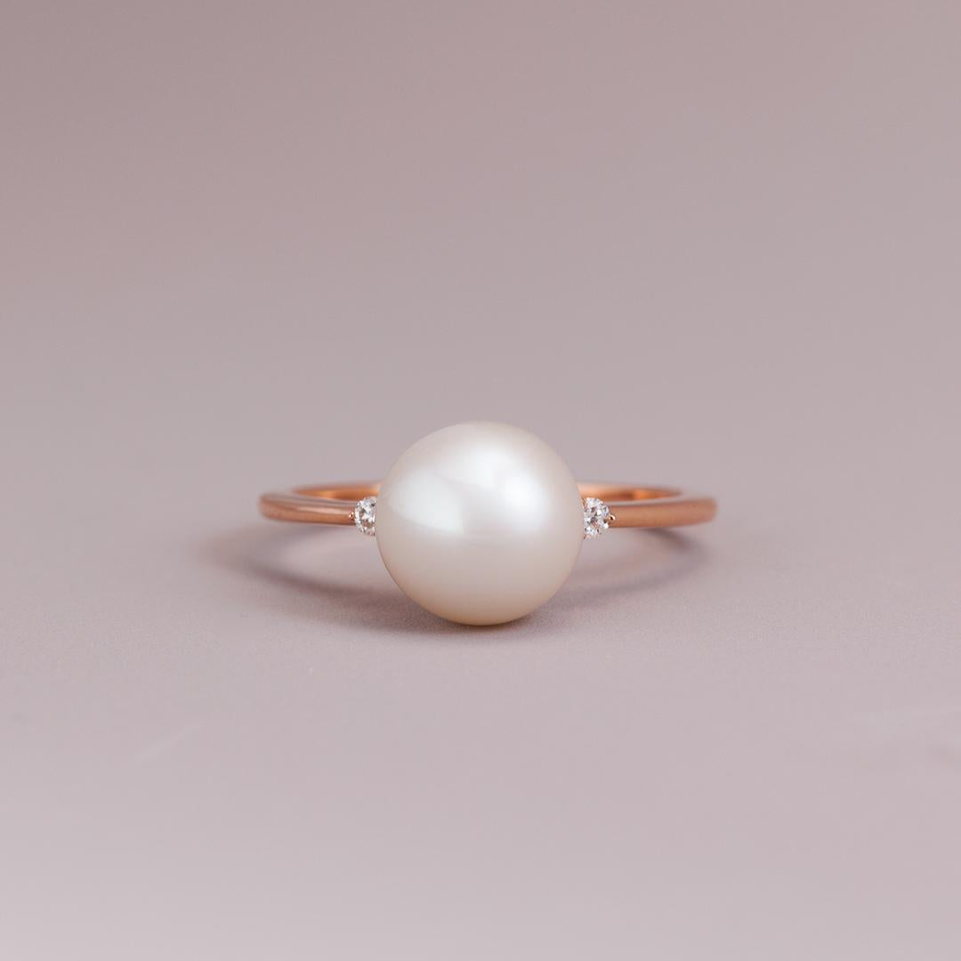LD Diamond Pearl ring in rose gold