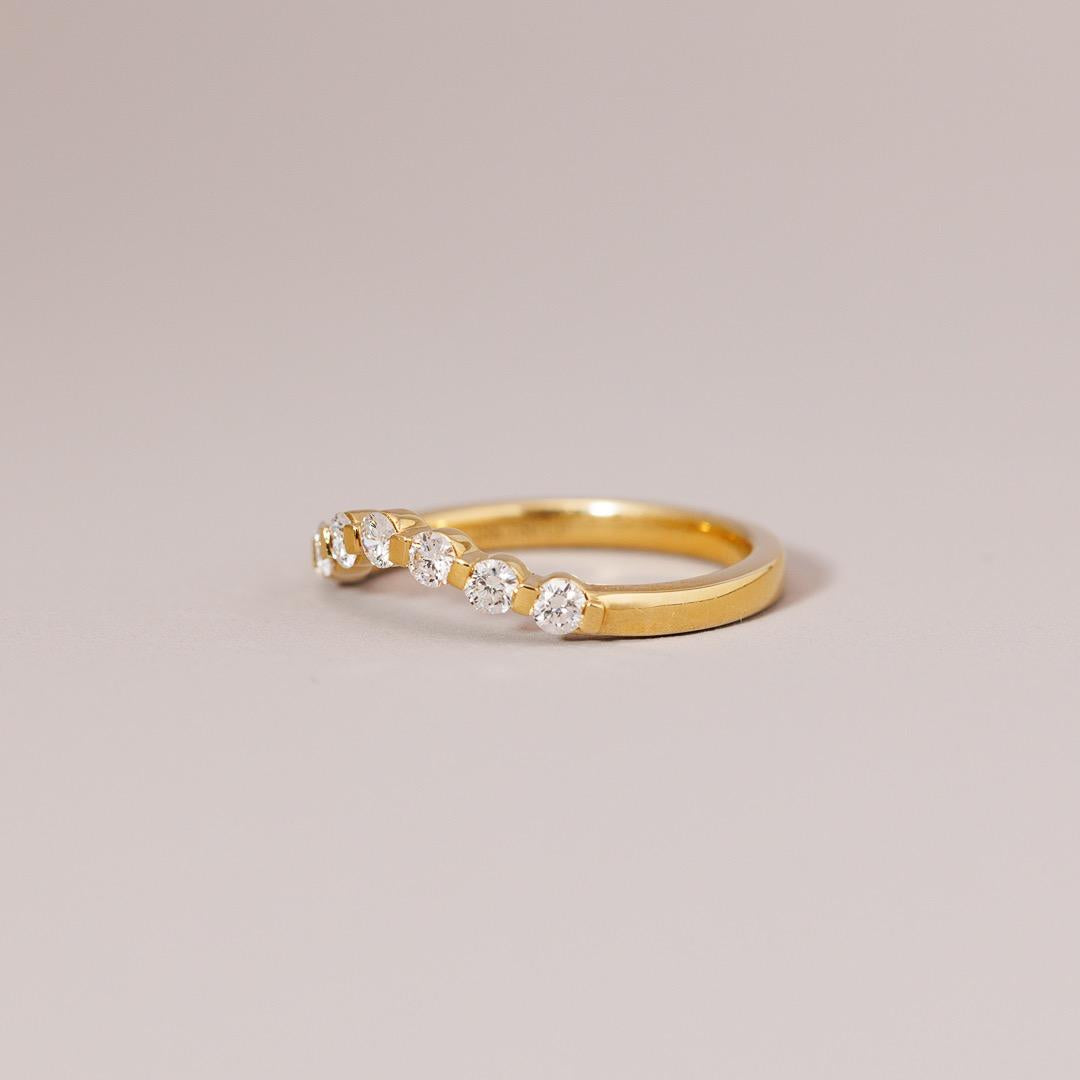 LD Lunar diamond huggie band in 9ct yellow