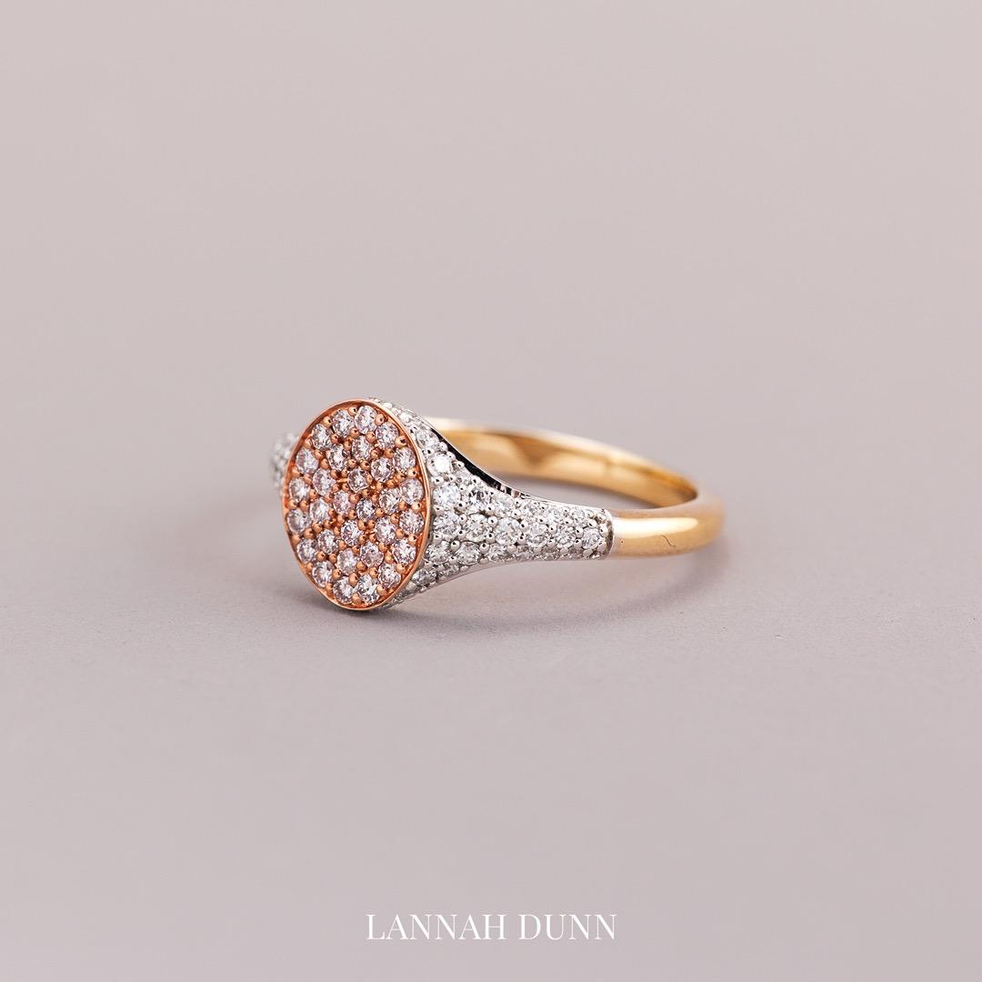 LD Pink diamond signet ring