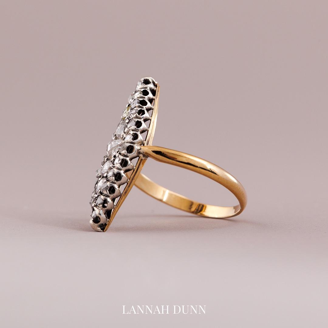 Antique French Marquise ring 18ct gold