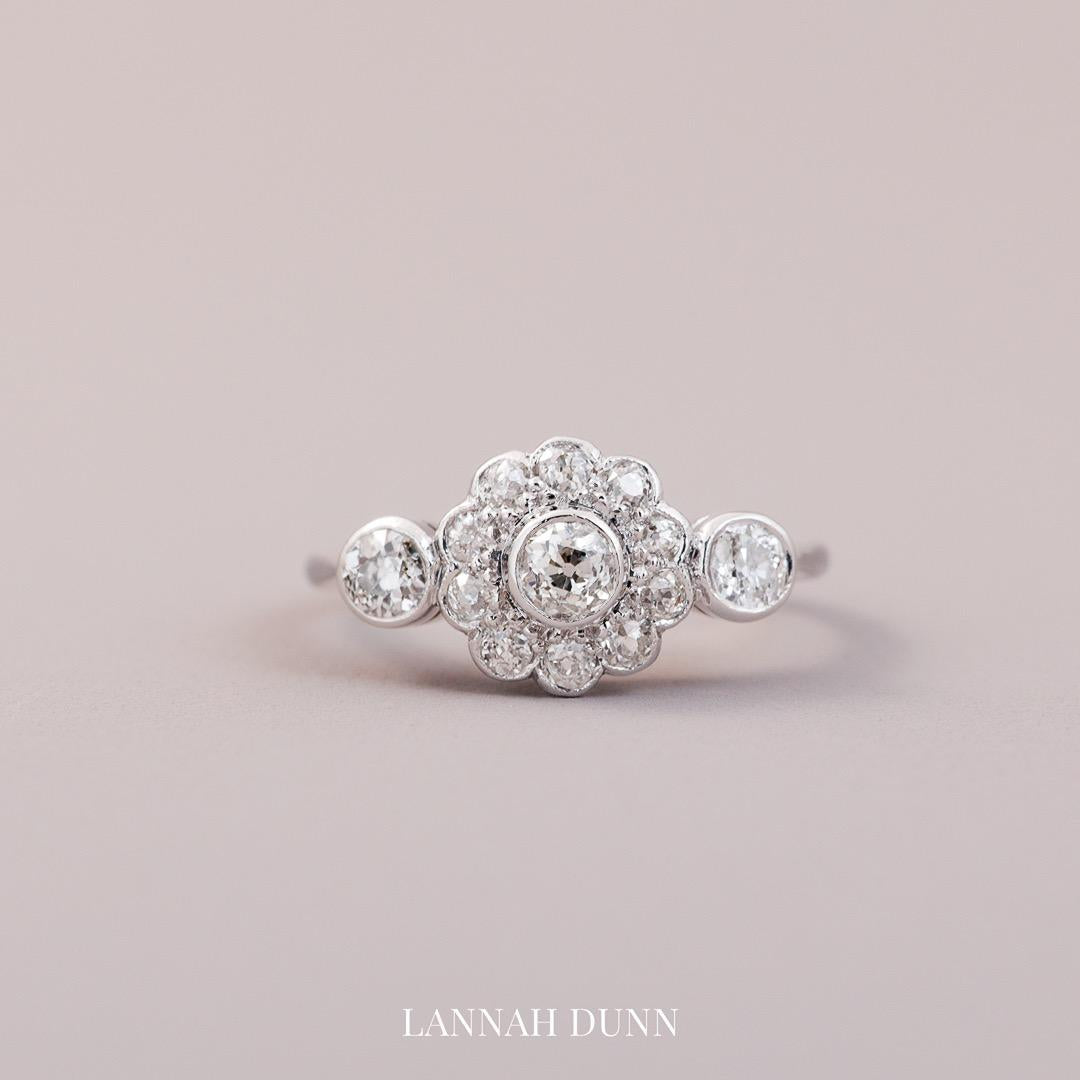 Vintage diamond cluster ring