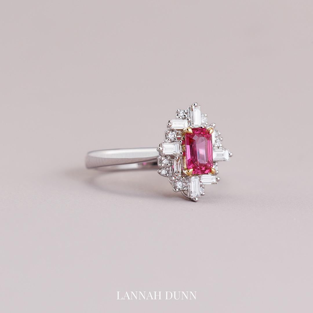 Ruby & diamond geometric ring