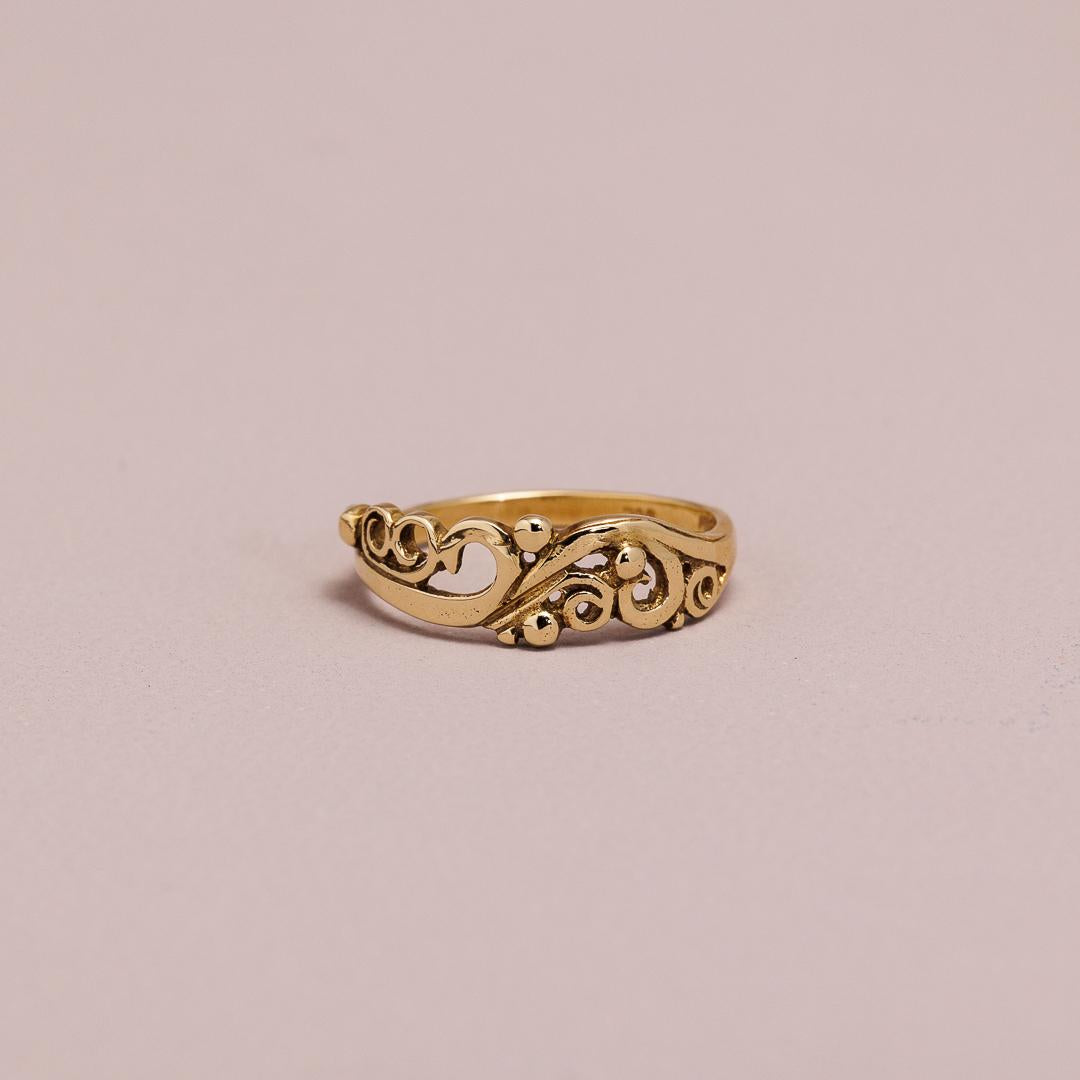 Vintage filigree scroll dress ring
