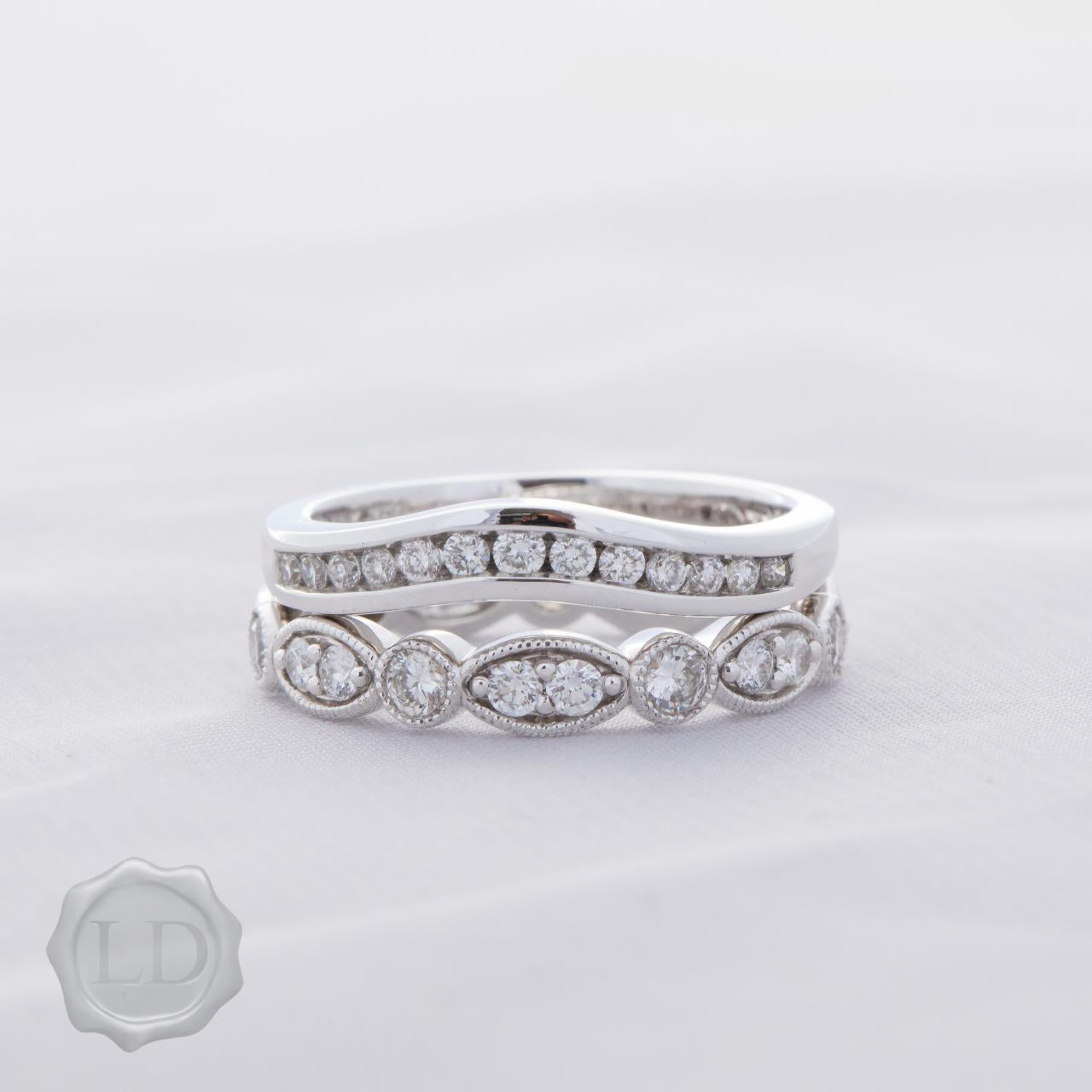 LD Channel set huggie diamond ring