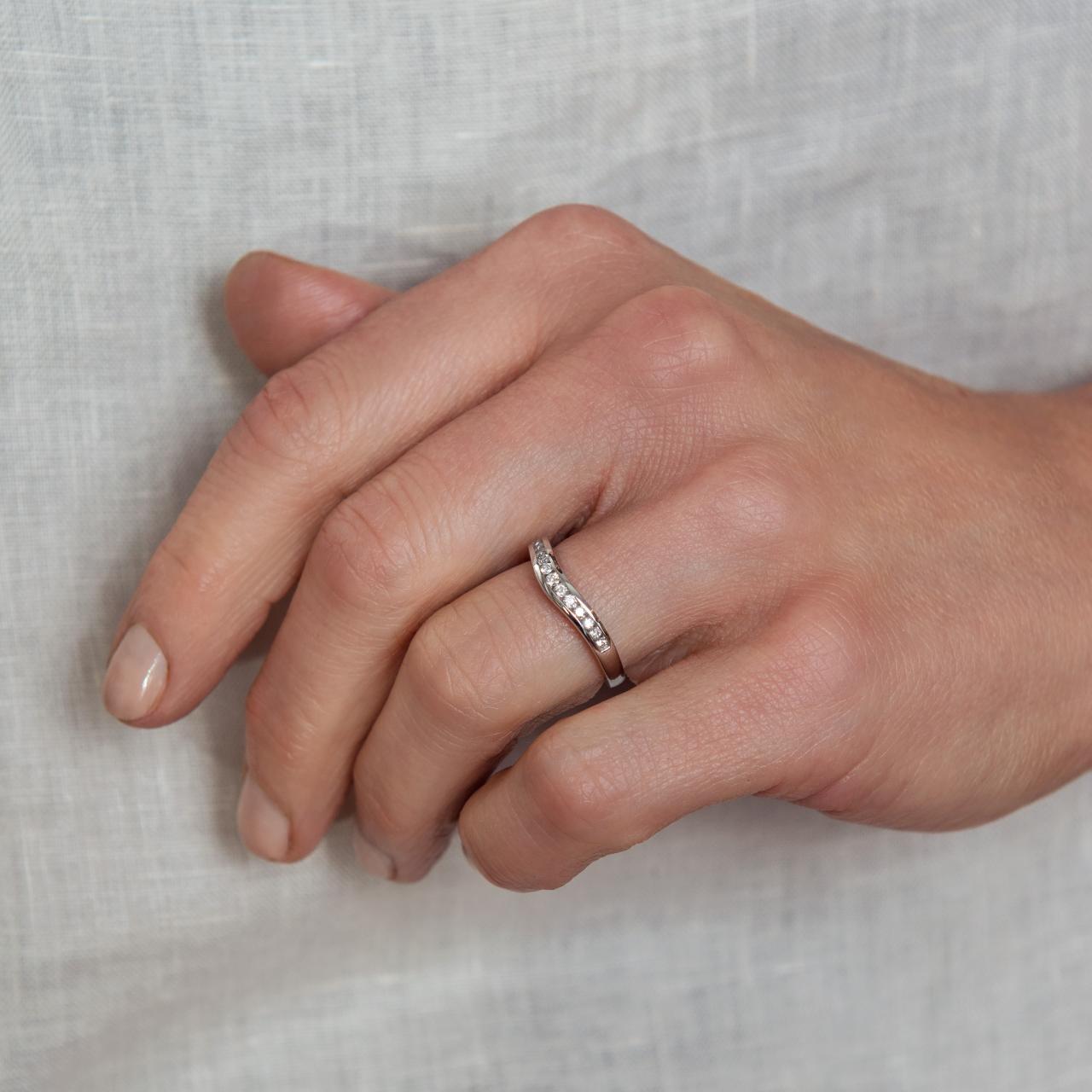 LD Channel set huggie diamond ring