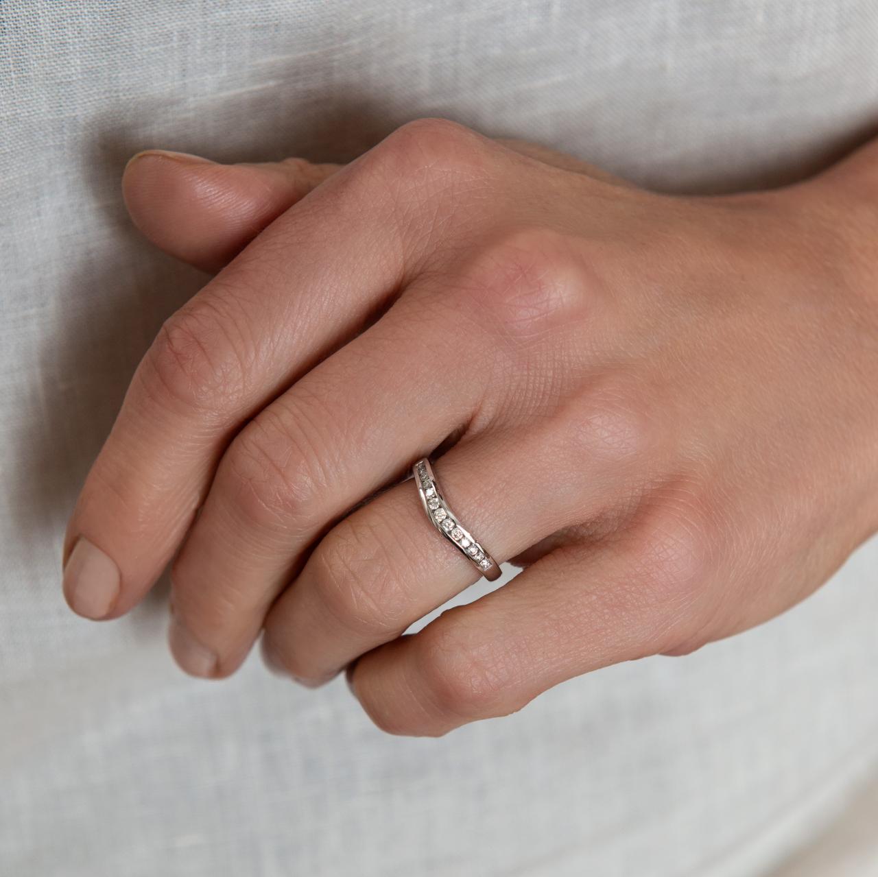 LD Channel set huggie diamond ring