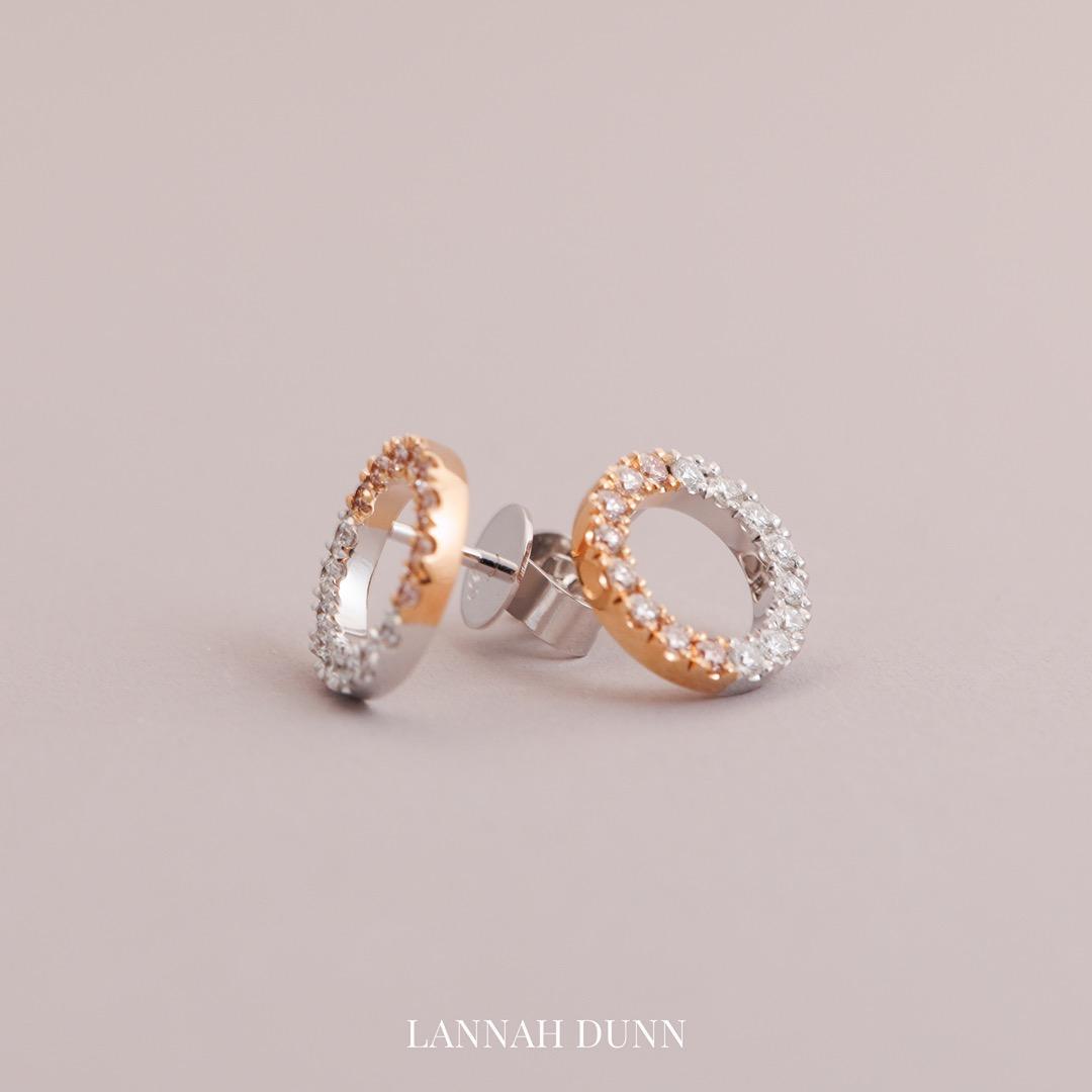 AUSTRALIAN PINK DIAMOND CONTINUUM Stud earrings