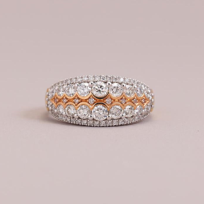 Taper Australian Pink Diamond & White diamond dress ring