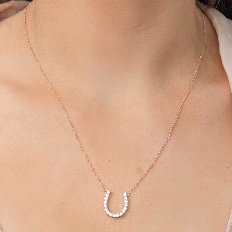 Signature LD Maxi Diamond Horseshoe Necklace select from 18ct yellow, rose or white gold