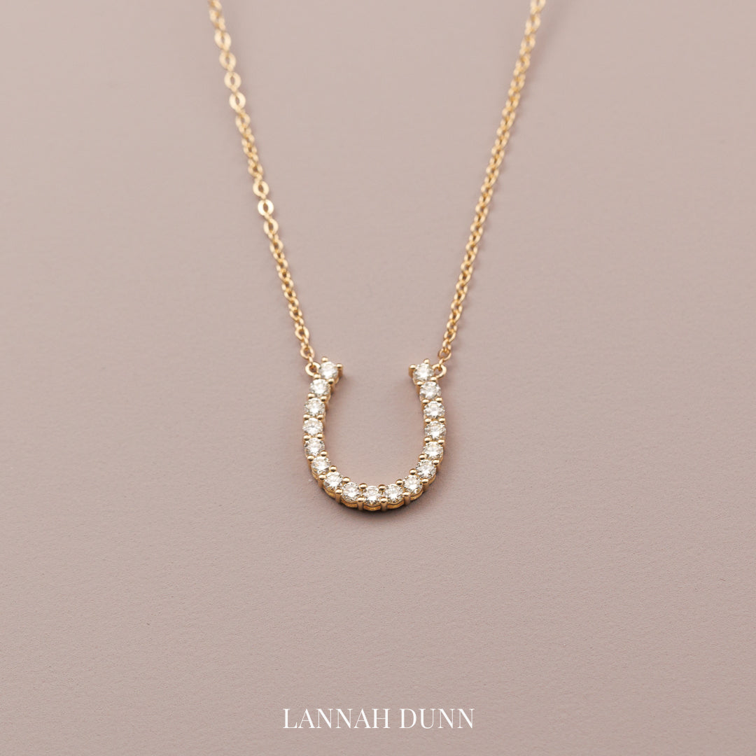 Signature LD Maxi Diamond Horseshoe Necklace select from 18ct yellow, rose or white gold