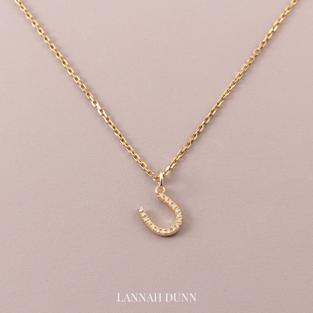Signature LD Mini Diamond Horseshoe Charm select from yellow, rose or white gold