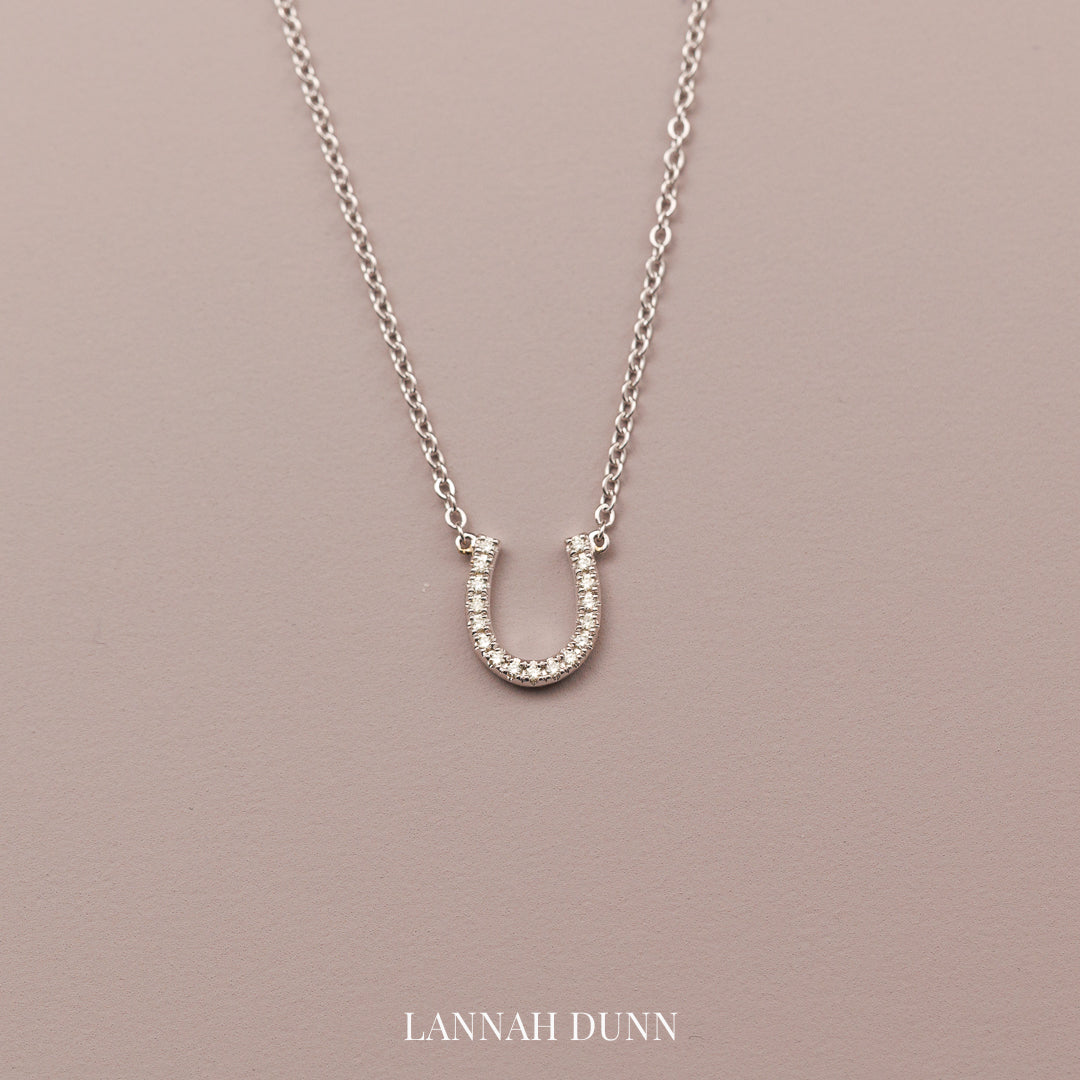 Signature LD Mini Diamond Horseshoe Necklace select from yellow, rose or white gold