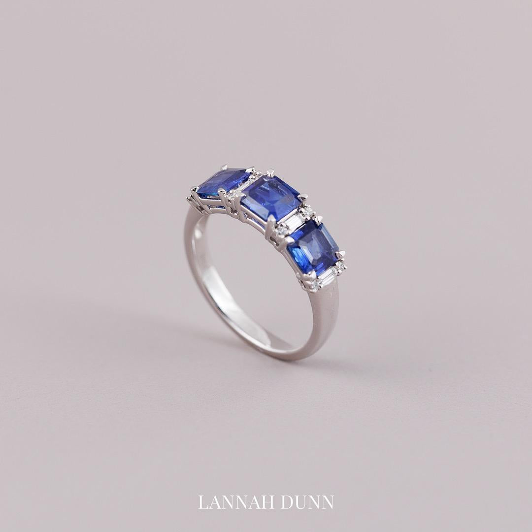 Sapphire & Diamond Art Deco style engagement ring